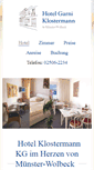 Mobile Screenshot of hotel-klostermann.de