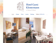 Tablet Screenshot of hotel-klostermann.de